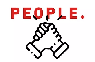Employee focus is a core theme of the STRABAG Group strategy Handshake icon with the heading
