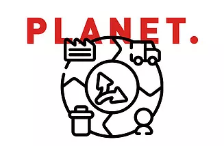 Circular economy is a core topic of the STRABAG Group strategy Icon for circular economy with the heading