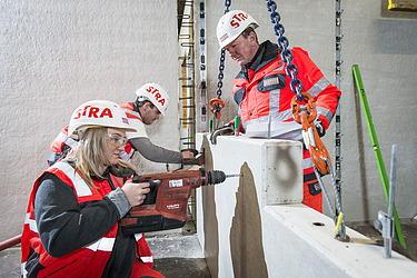 Image of installation work on precast concrete elements