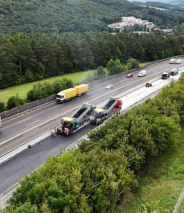 Photo of the A1, an asphalt recycling project on the Westautobahn