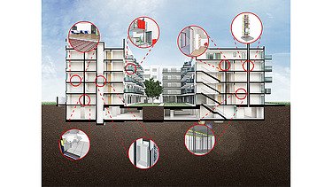 Graphic precast construction