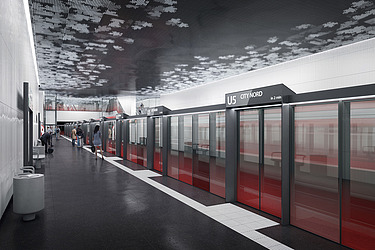 Fotografia vizualizării stației de metrou moderne U5 din Hamburg