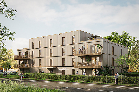 TETRIQX residential buildings with 3 to 5 storeys and balconies in an urban setting