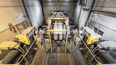 Generator and conveyor belt at the dolomite quarry near Saalfelden.