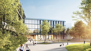 Vizualizace nové budovy zemské rady v Esslingenu