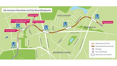 Prima fază de construcție a liniei U5 în Hamburg Graficul primei faze de construcție a U5 Hamburg