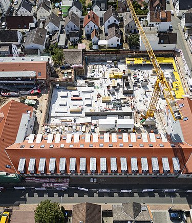 Aerial view of the Seidelschen Höfe with the existing residential quarter