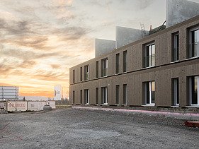 Fotografie obytné budovy postavené standardizovanou metodou dřevěného rámového konstrukčního systému
